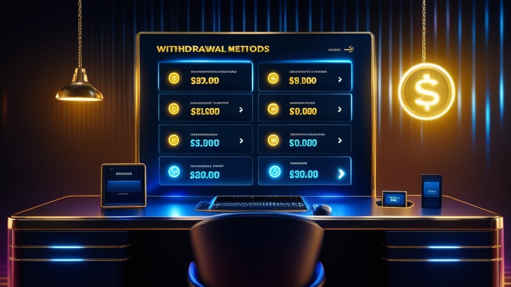 Overzicht van betaalmethoden en verwerkingstijden in een casino-interface